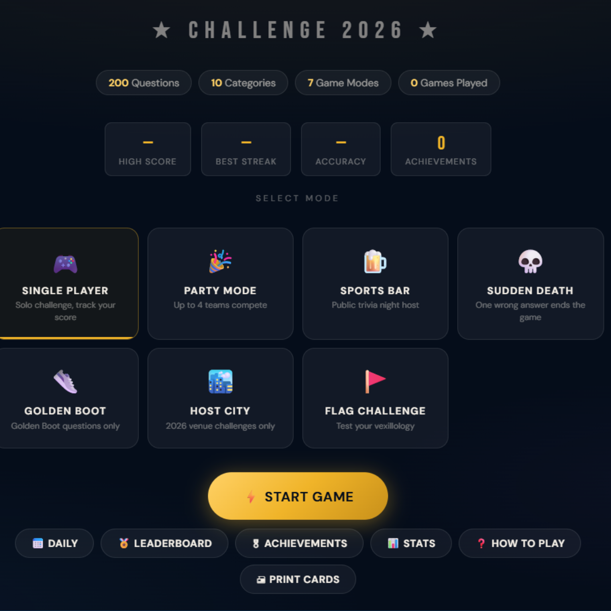The 2026 World Cup Trivia Game